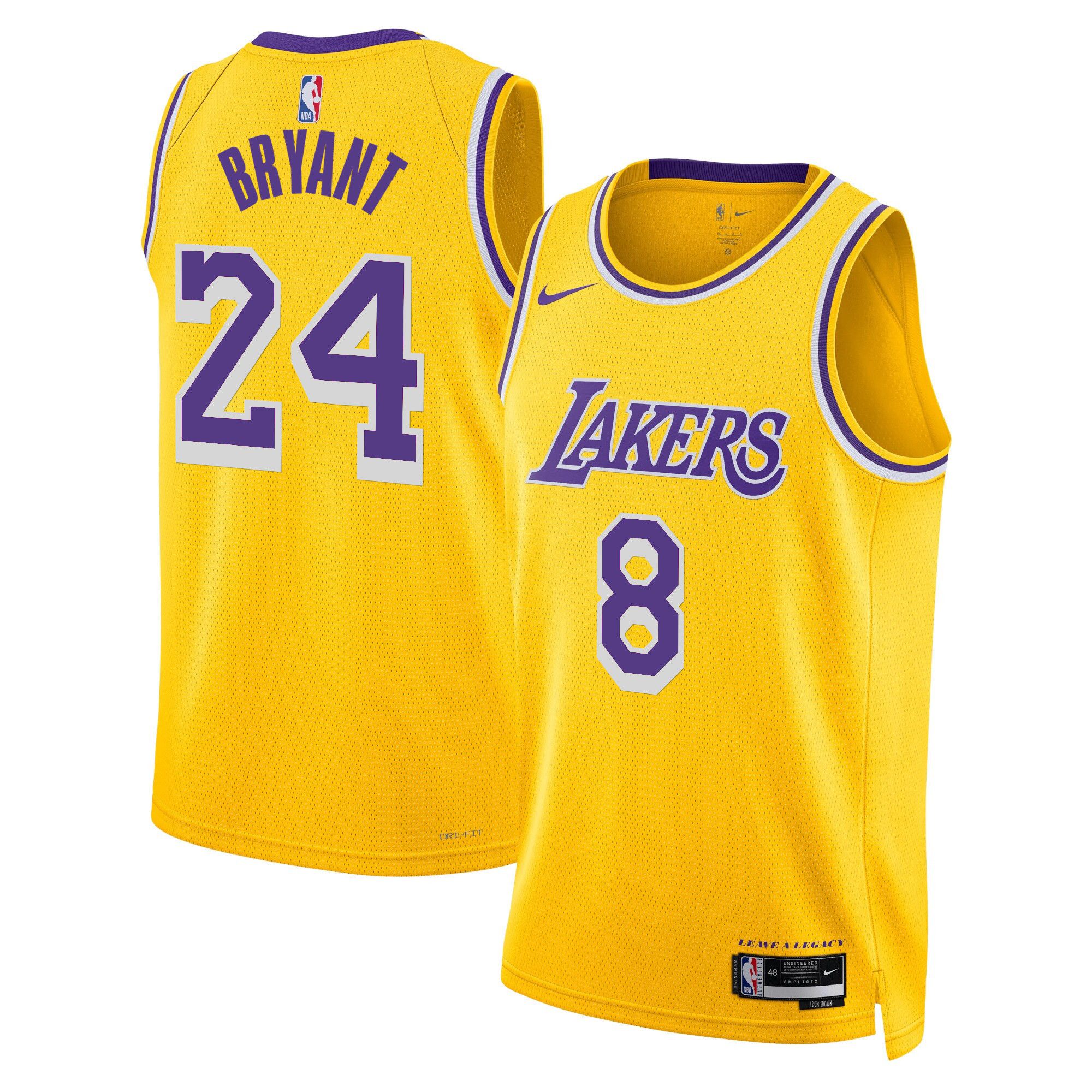 Men Los Angeles Lakers #24 Bryant Yellow 2025 Nike Swingman NBA Jersey